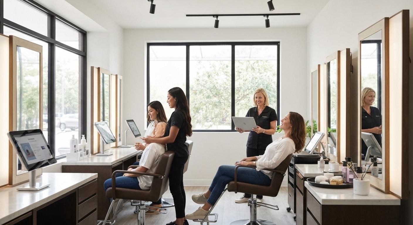 Elegant beauty salon showcasing professional expertise and refined atmosphere